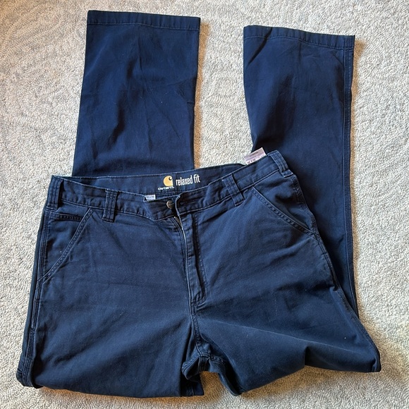 Men’s Carhartt Blue Relaxed Fit Pants Size 36 - Picture 2 of 5